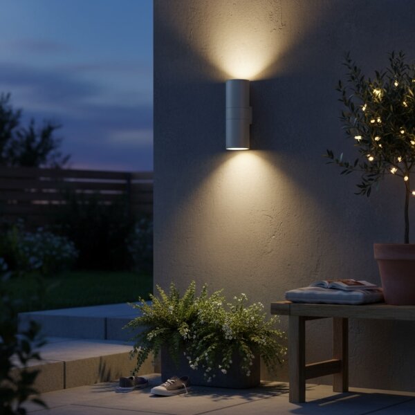 Ideal Lux - Lampada da parete per esterni GUN 1xE27/60W/230V 31 cm IP54 grigia