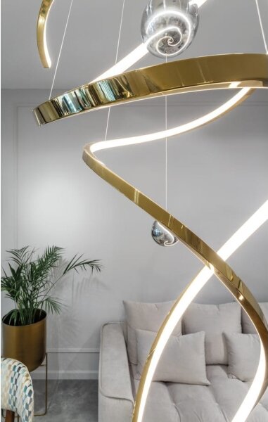 MAXLIGHT P0483D -Lampadario a sospensione con filo LED dimmerabile RITZ LED/100W/230V diametro 60 cm CRI 90 ottone