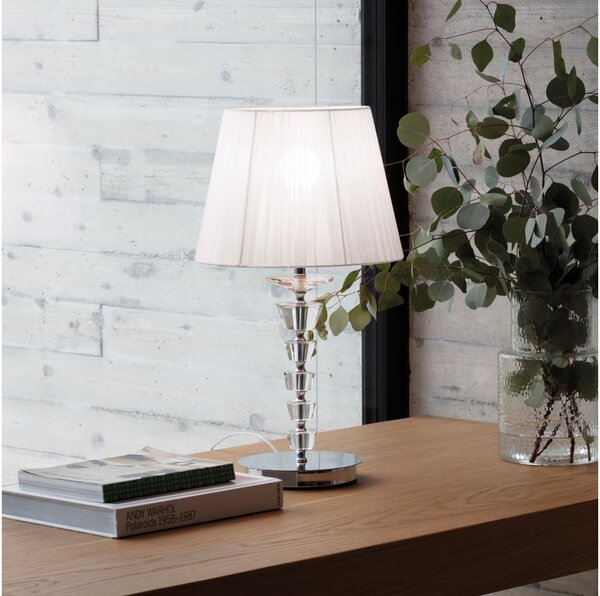Ideal Lux - Lampada da tavolo in cristallo PEGASO 1xE27/60W/230V cromo lucido
