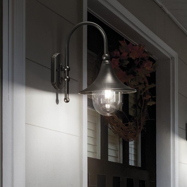 Ideal Lux - Lampada da parete per esterni CIMA 1xE27/52W/230V IP43 antracite
