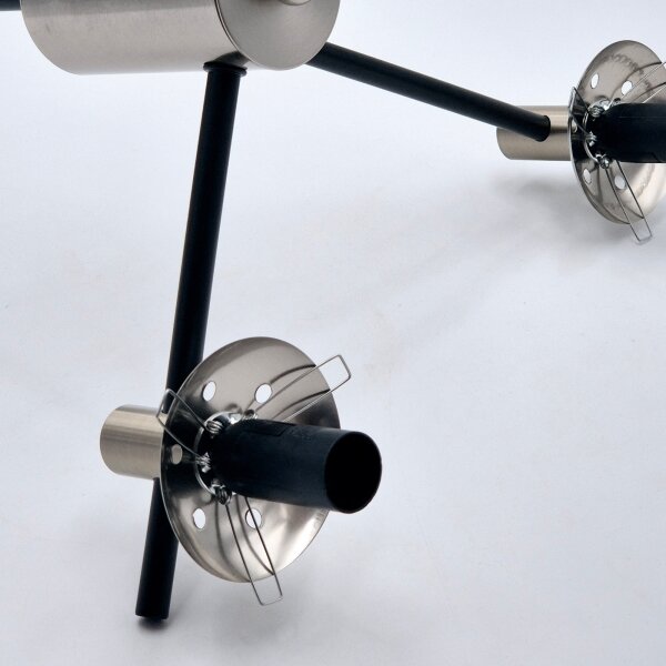 Lampadario a sospensione con supporto rigido LILOU 6xE14/5W/230V cromo opaco/fumé