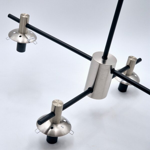 Lampadario a sospensione con supporto rigido LILOU 4xE14/5W/230V cromo opaco/fumé