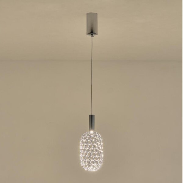 Lampadario LED a sospensione con filo PERFORATO LED/6,3W/230V 3000K cromo lucido diametro 13 cm