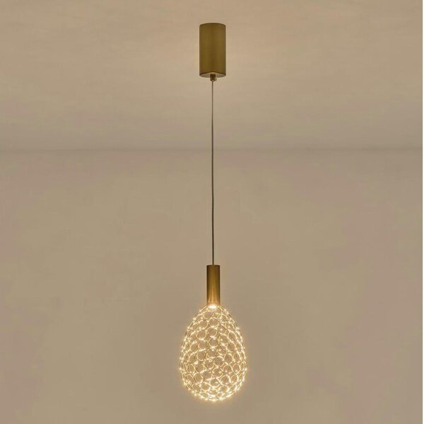 Lampadario LED a sospensione con filo LED/6,3W/230V 3000K oro diametro 14 cm