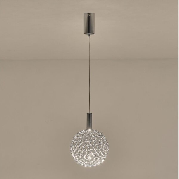 Lampadario LED a sospensione con filo PERFORATO LED/6,3W/230V 3000K cromo lucido diametro 20 cm