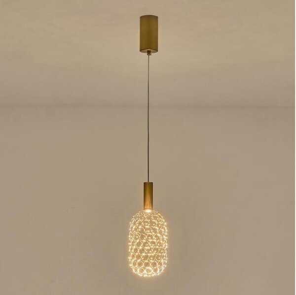 Lampadario LED a sospensione con filo PERFORATO LED/6,3W/230V 3000K oro diametro 13 cm
