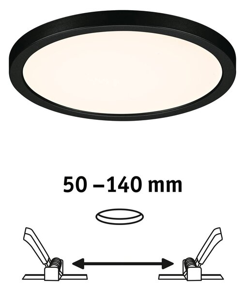 Pannello LED Paulmann Areo rotondo nero 3000K Ø17,5 cm