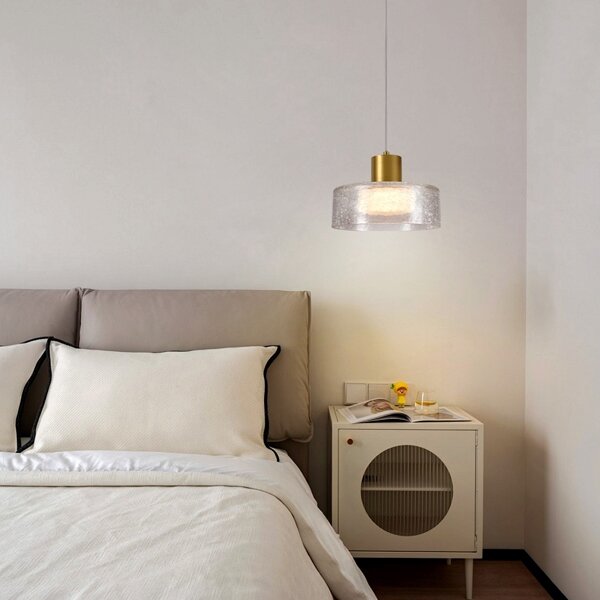 Lampadario LED a sospensione con filo LED/8W/230V 3000K oro/limpido pr. 20 cm