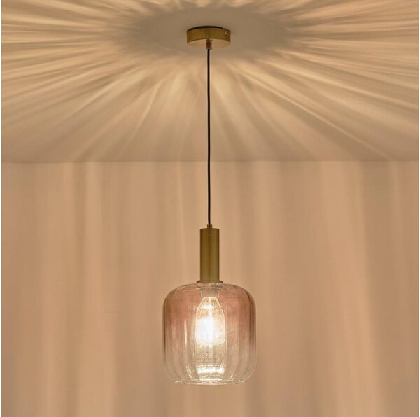 Lampadario a sospensione con filo 1xE27/15W/230V rosso/fumé diametro 20 cm