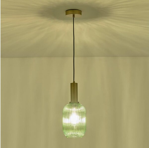 Lampadario a sospensione con filo 1xE27/15W/230V verde 13 cm