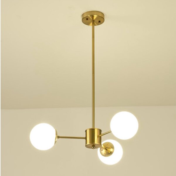 Lampadario a sospensione con supporto rigido 3xE27/40W/230V ottone