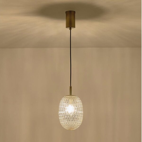 Lampadario a sospensione con filo 1xE14/25W/230V limpido diametro 15 cm