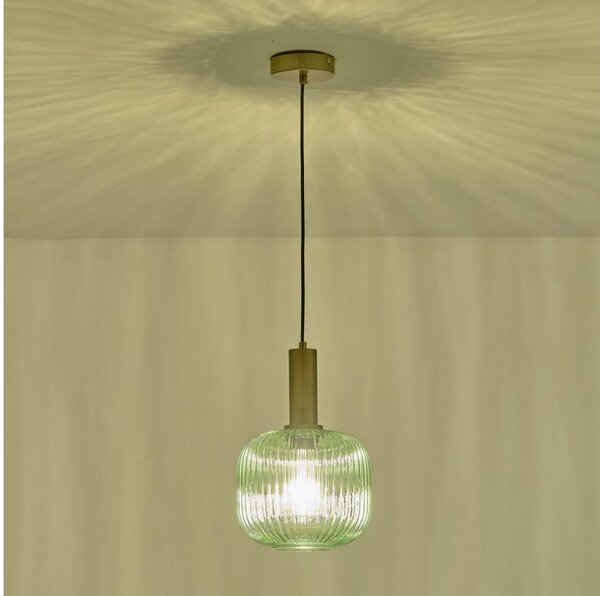 Lampadario a sospensione con filo 1xE27/15W/230V verde pr. 20 cm
