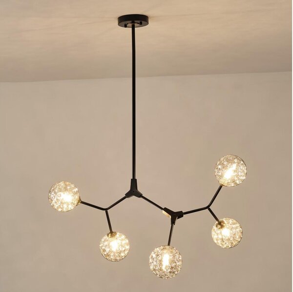 Lampadario a sospensione con supporto rigido 5xG9/15W/230V grigio