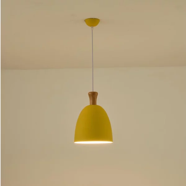 Lampadario a sospensione con filo 1xE27/15W/230V giallo diametro 23 cm