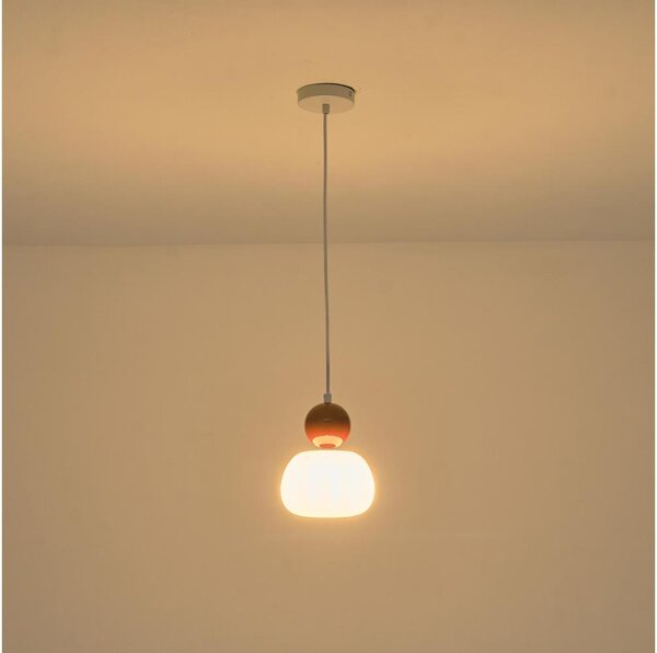 Lampadario a sospensione con filo 1xG9/7W/230V bianco/marrone