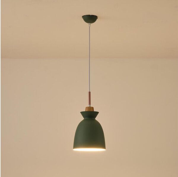 Lampadario a sospensione con filo 1xE27/15W/230V verde diametro 19,5 cm