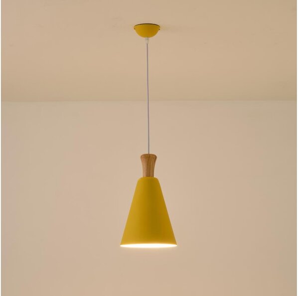 Lampadario a sospensione con filo 1xE27/15W/230V giallo diametro 20 cm