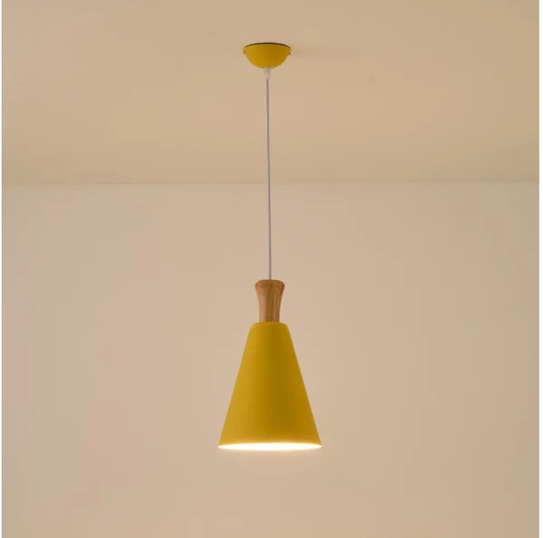 Lampadario a sospensione con filo 1xE27/15W/230V giallo diametro 20 cm