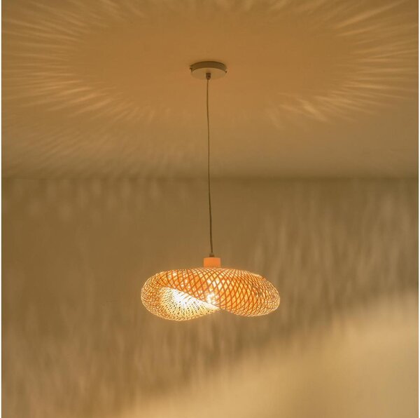 Lampadario a sospensione con filo 1xE27/40W/230V bambù