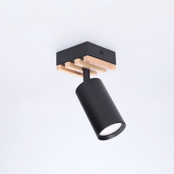 Brilagi - Faretto SELE WOOD ACOUSTIC 1xGU10/30W/230V nero/legno