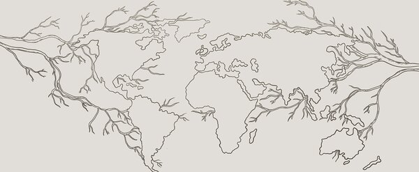 Carta da parati Una mappa del mondo, Carta da parati design, Carta da parati popolare, u99731 - Tapeko.it
