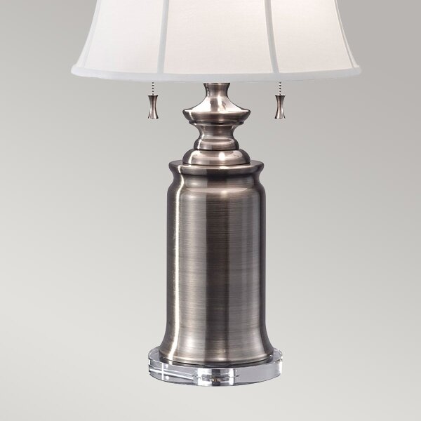 Feiss FE-STATEROOM-TL-AN - Lampada da tavolo STATEROOM 2xE27/60W/230V argento