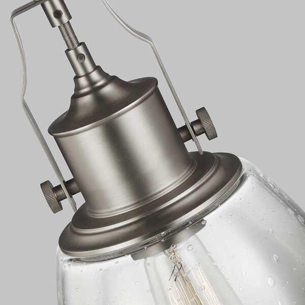Feiss FE-HOBSON-P-M-SN - Lampadario a sospensione con supporto rigido HOBSON 1xE27/60W/230V argento
