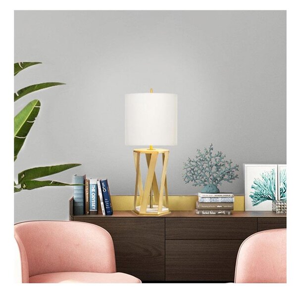 Elstead APOLLO-TL-WHT - Lampada da tavolo APOLLO 1xE27/60W/230V oro/bianco
