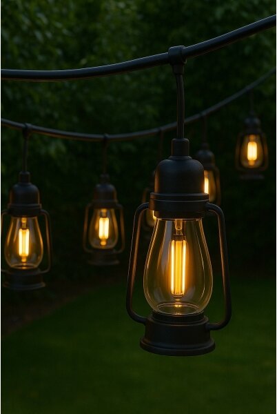 Catena luminosa decorativa da esterno GIRLANDA 10xLED 10m IP44 bianco caldo