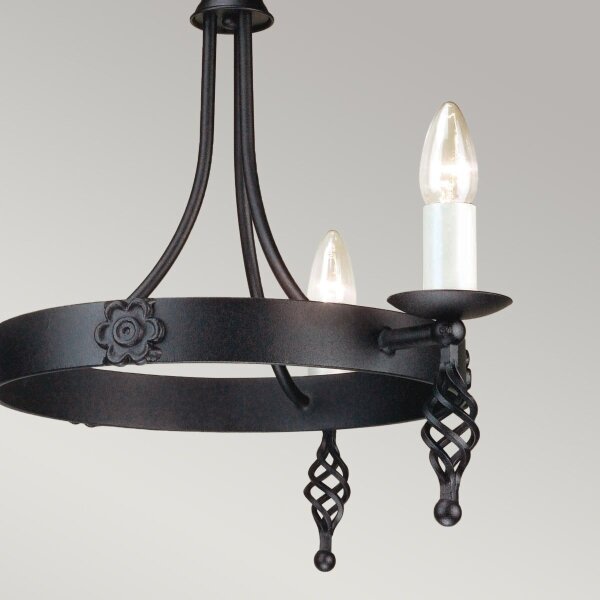 Elstead BY3-BLACK - Lampadario a sospensione con catena BELFRY 3xE14/60W/230V