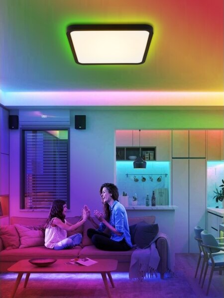 Immax NEO 07167-B40-LED RGBCCT Lampada dimmerabile 50W/230V Wi-Fi Tuya black+TC