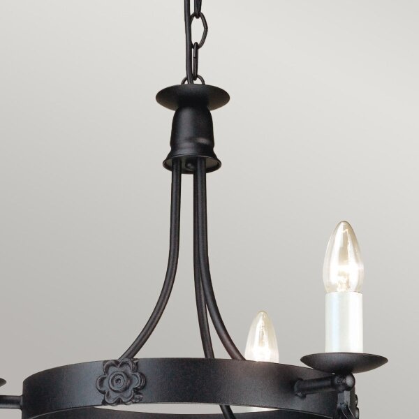 Elstead BY3-BLACK - Lampadario a sospensione con catena BELFRY 3xE14/60W/230V