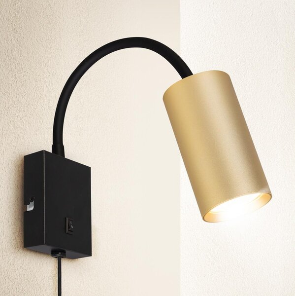 Brilagi - Lampada flessibile da muro SELE 1xGU10/30W/230V nero/oro