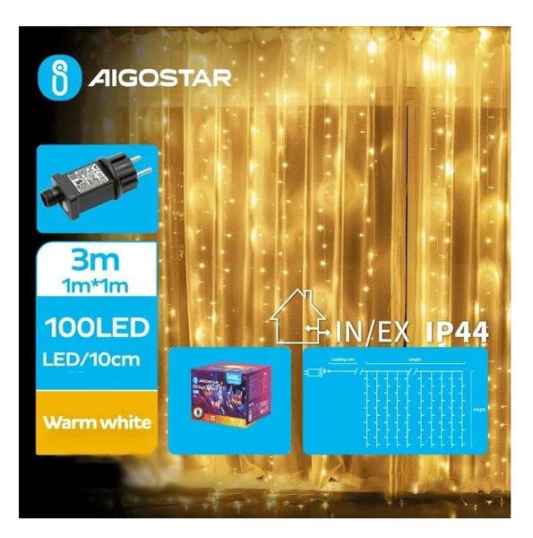 Aigostar - Catena luminosa LED da esterno 100xLED/8 funzioni 4x1m IP44 bianco caldo