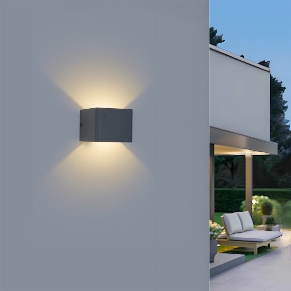 Brilagi - Applique da esterno a LED DONNANI LED/5W/230V 10 cm antracite IP44