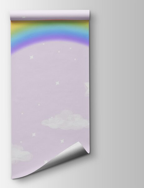 Carta da parati Arcobaleno e nuvole in cielo, Carta da parati Cielo, Carta da parati popolare, w00013 - Tapeko.it