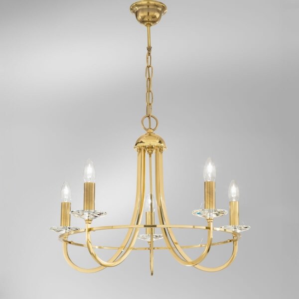 Kolarz 330.85.8C - Lampadario di cristallo a sospensione con catena IMPERIAL 5xE14/60W/230V oro