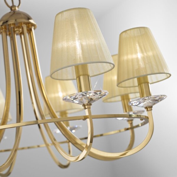 Kolarz 330.88.8C - Lampadario di cristallo a sospensione con catena IMPERIAL 8xE14/60W/230V oro
