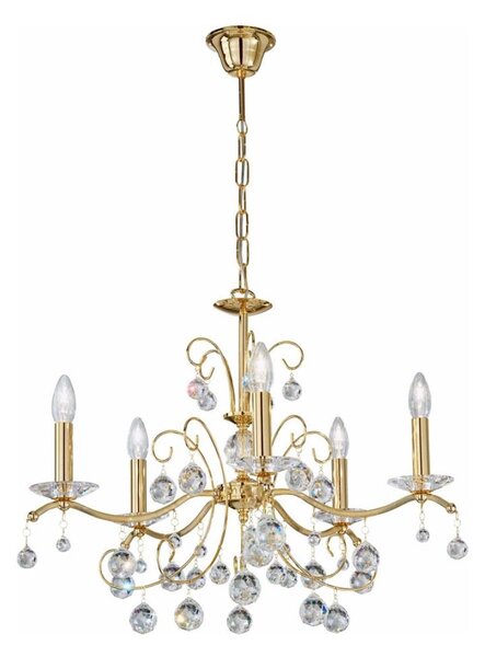 Kolarz 3234.85.3.KoT- Lampadario di cristallo a sospensione con catena CARMEN 5xE14/60W/230V 24K oro