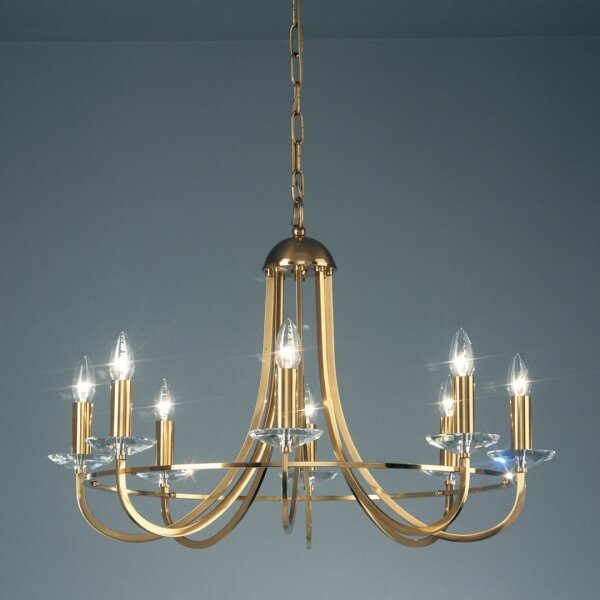 Kolarz 330.88.8C - Lampadario di cristallo a sospensione con catena IMPERIAL 8xE14/60W/230V oro