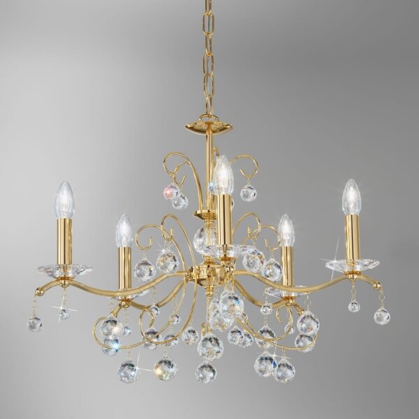 Kolarz 3234.85.3.KoT- Lampadario di cristallo a sospensione con catena CARMEN 5xE14/60W/230V 24K oro