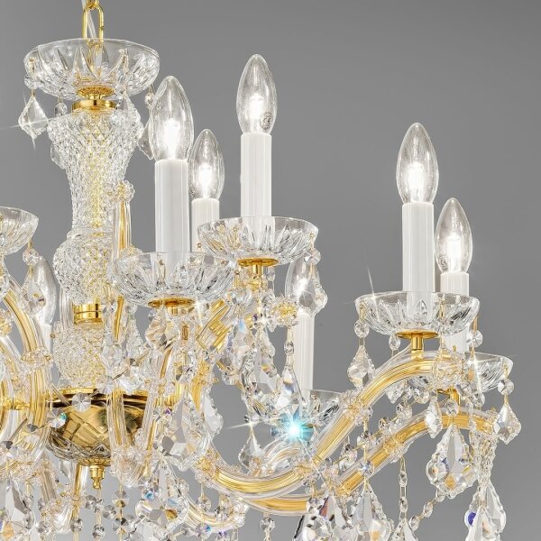 Kolarz 3149.88+4.3.KoT - Lampadario di cristallo MARIA LOUISE 12xE14/40W/230V 24K oro