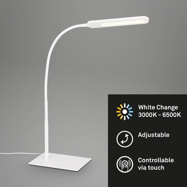 Briloner Lampada tavolo LED Servo, dimmerabile, CCT, bianco