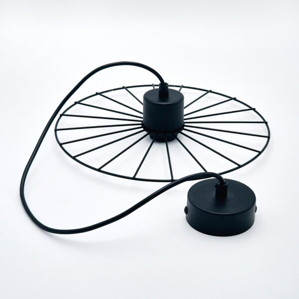 Lampadario a sospensione con filo MONTANA 1xE27/15W/230V diametro 30 cm nero