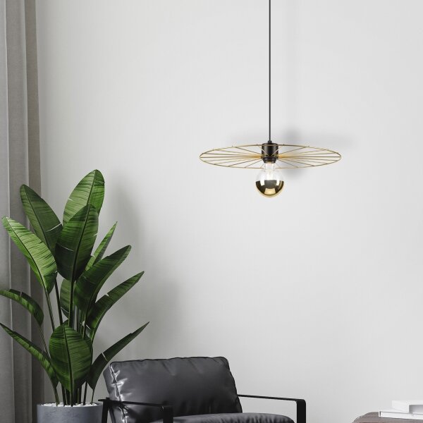 Lampadario a sospensione con filo MONTANA 1xE27/15W/230V diametro 45 cm oro/nero
