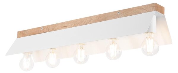 Plafoniera ESME 5xE27/15W/230V bianco/quercia