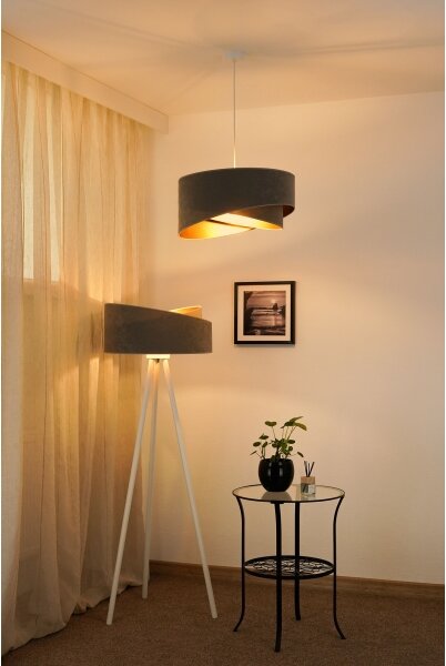 Brilagi - Lampadario LED a sospensione con filo LYRA 1xE27/15W/230V grigio/oro