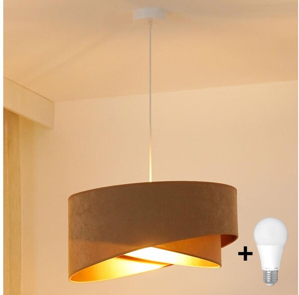 Brilagi - Lampadario LED a sospensione con filo LYRA 1xE27/15W/230V marrone/oro
