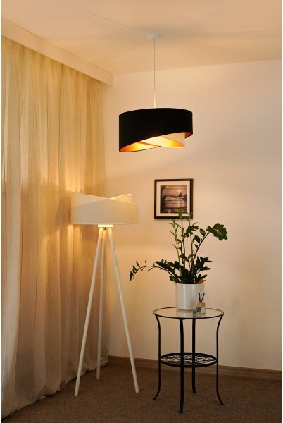 Brilagi - Lampadario LED a sospensione con filo LYRA 1xE27/15W/230V nero/color crema/oro